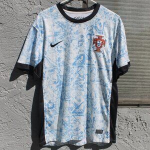 Nike Portugal Blue Engineered Soccer Futbol Men Size Large DriFit Shirt EUC